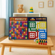 3-in-1 Wooden Board Game Set – Ludo, Snakes & Ladders, and Desktop Football with Playing Pieces & Dice – Foldable Wooden Box Game for Kids & Family Fun – Indoor Tabletop Board Game Kit